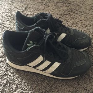 Black and white adidas sneakers